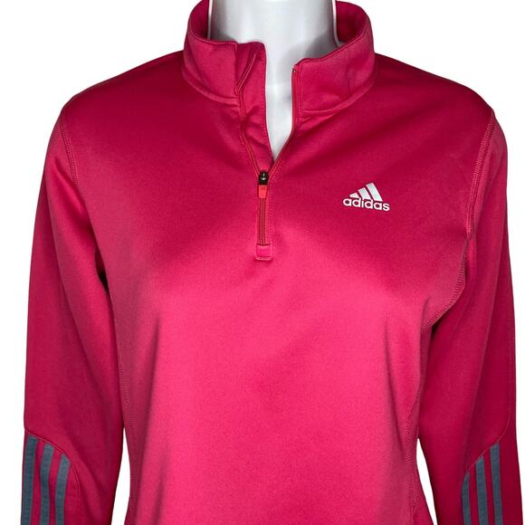 Adidas Formotion Climawarm Response Small 1/4 Zip Women’s Pink Fleece Pullover - Picture 3 of 16